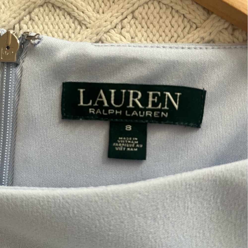 Lauren Ralph Lauren Light Blue Ruffle Sleeve Dress Women’s Size 8 - Picture 13 of 15